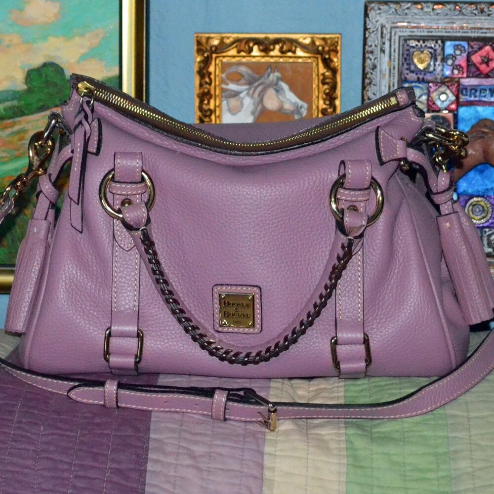 Dooney & Bourke Small Mauve Satchel Bag Purse EUC